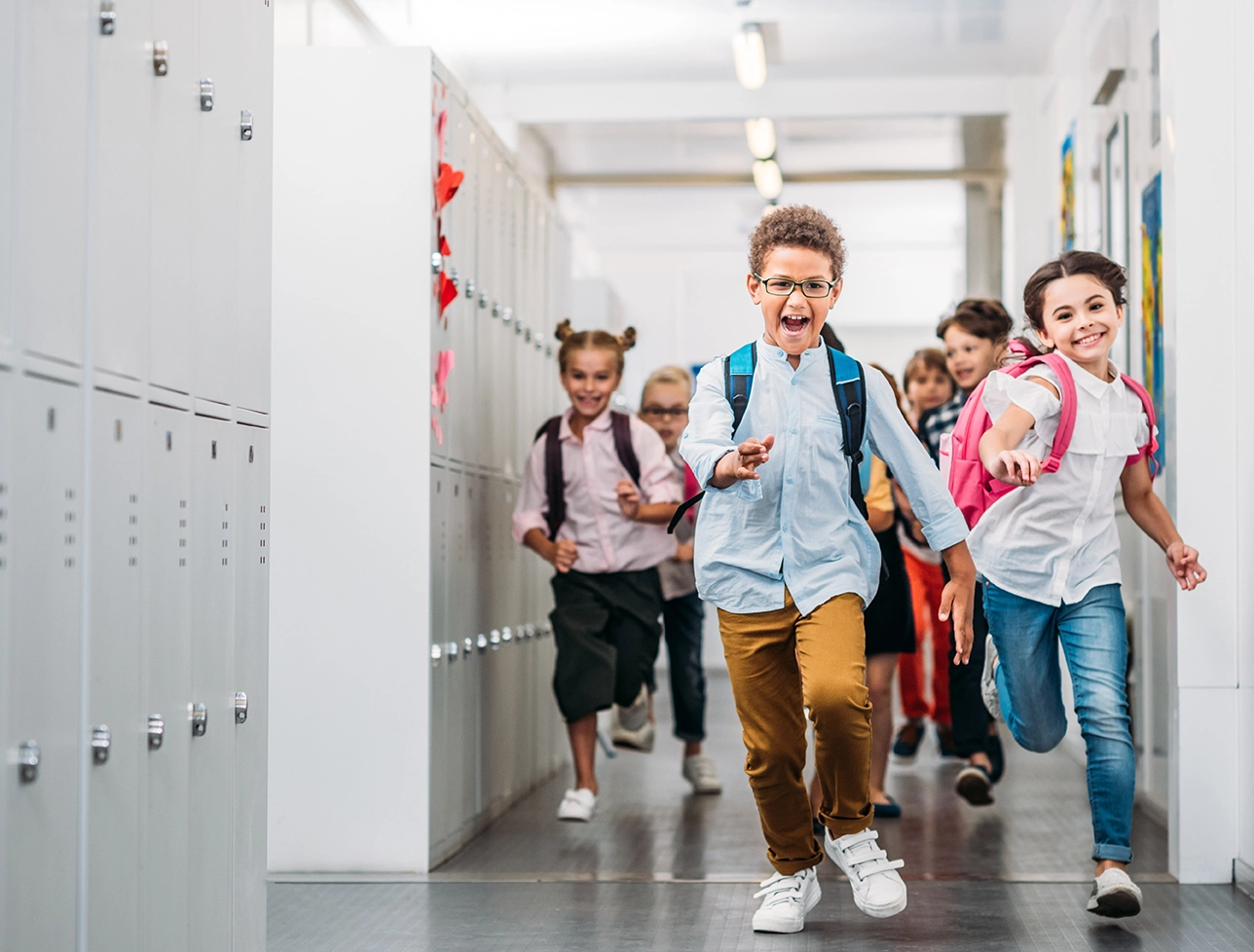 kids running in hallway